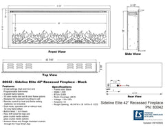 Touchstone 80068  42-Inch Sideline Elite Recessed Smart Electric Fireplace