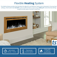 Touchstone 86276 60-Inch The Sideline Deluxe Gold Smart Electric Fireplace