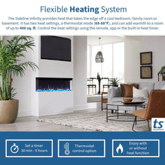 Touchstone 80045 50-Inch Sideline Infinity 3-Sided WiFi-Enabled Recessed Electric Fireplace (Alexa/Google Compatible)