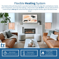Touchstone 80069 50-Inch  Sideline Elite Smart WiFi-Enabled Electric Fireplace w/Alexa Built-in