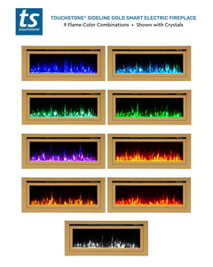 Touchstone 86278 72-Inch The Sideline Deluxe Gold Smart Electric Fireplace