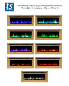 Touchstone 86278 72-Inch The Sideline Deluxe Gold Smart Electric Fireplace