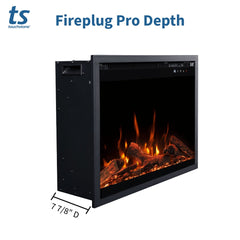 Touchstone 80070 24-Inch Fireplug Pro Smart Electric Fireplace Insert with Fire Crackle Sound