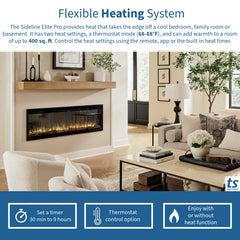 Touchstone 80058 60-Inch The Sideline Elite Pro Smart Electric Fireplace