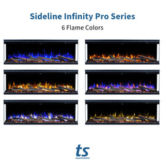 Touchstone 80051 72-Inch The Sideline Infinity Pro 3 Sided Recessed Smart Electric Fireplace