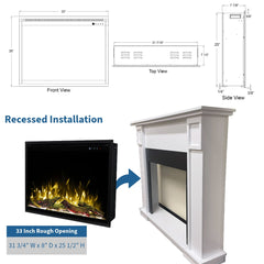 Touchstone 80072 33-Inch Fireplug Pro Smart Electric Fireplace Insert with Fire Crackle Sound