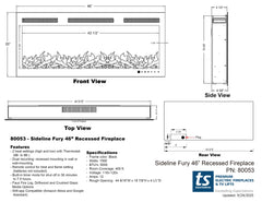 Touchstone 80053 46-Inch The Sideline Fury Slim-Depth Recessed Smart Electric Fireplace