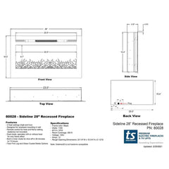 Touchstone 80028 28-Inch The Sideline Recessed Electric Fireplace