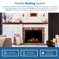 Touchstone 80071 29-Inch Fireplug Pro Smart Electric Fireplace Insert with Fire Crackle Sound