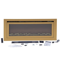 Touchstone 86276 60-Inch The Sideline Deluxe Gold Smart Electric Fireplace
