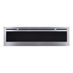 Touchstone 86279 72-Inch The Sideline Deluxe Stainless Steel Recessed Electric Fireplace