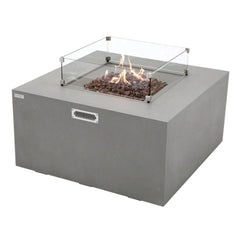 Elementi Plus OFG310 43-Inch Rocky Concrete Fire Table with Hidden Propane Tank