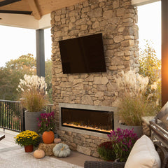 Touchstone 80049 60-Inch The Sideline Elite Recessed Smart Outdoor Weatherproof Electric Fireplace (No Heat