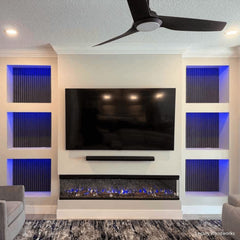 Touchstone 80051 72-Inch The Sideline Infinity Pro 3 Sided Recessed Smart Electric Fireplace