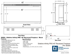 Touchstone 80066 84-Inch The Sideline Infinity Pro 3 Sided Recessed Smart Electric Fireplace