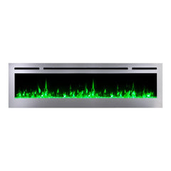 Touchstone 86279 72-Inch The Sideline Deluxe Stainless Steel Recessed Electric Fireplace