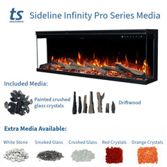 Touchstone 80051 72-Inch The Sideline Infinity Pro 3 Sided Recessed Smart Electric Fireplace