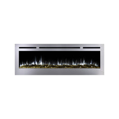 Touchstone 86277 60-Inch The Sideline Deluxe Stainless Steel Recessed Electric Fireplace