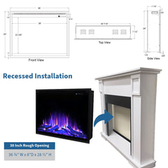 Touchstone 80075 38-Inch Fireplug Pro Smart Electric Fireplace Insert with Fire Crackle Sound