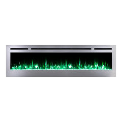 Touchstone 86279 72-Inch The Sideline Deluxe Stainless Steel Recessed Electric Fireplace