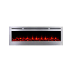 Touchstone 86277 60-Inch The Sideline Deluxe Stainless Steel Recessed Electric Fireplace