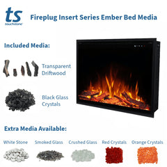 Touchstone 80072 33-Inch Fireplug Pro Smart Electric Fireplace Insert with Fire Crackle Sound