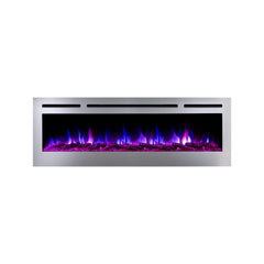 Touchstone 86277 60-Inch The Sideline Deluxe Stainless Steel Recessed Electric Fireplace