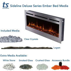 Touchstone 86273 50-Inch The Sideline Deluxe Stainless Steel Recessed Electric Fireplace