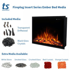Touchstone 80075 38-Inch Fireplug Pro Smart Electric Fireplace Insert with Fire Crackle Sound