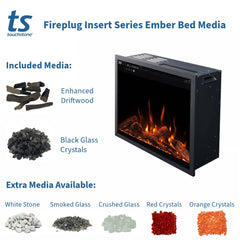 Touchstone 80071 29-Inch Fireplug Pro Smart Electric Fireplace Insert with Fire Crackle Sound