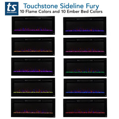 Touchstone 80056 65-Inch The Sideline Fury Slim-Depth Recessed Smart Electric Fireplace