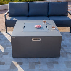 Elementi Plus OFG310 43-Inch Rocky Concrete Fire Table with Hidden Propane Tank