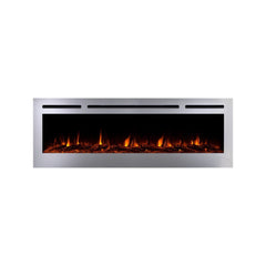 Touchstone 86277 60-Inch The Sideline Deluxe Stainless Steel Recessed Electric Fireplace