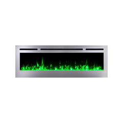Touchstone 86277 60-Inch The Sideline Deluxe Stainless Steel Recessed Electric Fireplace