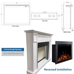 Touchstone 80070 24-Inch Fireplug Pro Smart Electric Fireplace Insert with Fire Crackle Sound