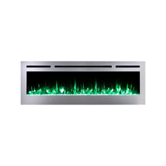 Touchstone 86277 60-Inch The Sideline Deluxe Stainless Steel Recessed Electric Fireplace