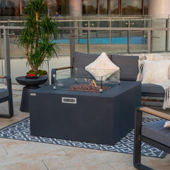Elementi Plus OFG310 43-Inch Rocky Concrete Fire Table with Hidden Propane Tank