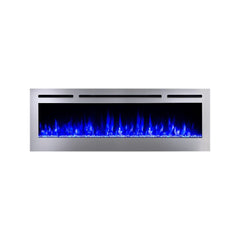 Touchstone 86277 60-Inch The Sideline Deluxe Stainless Steel Recessed Electric Fireplace
