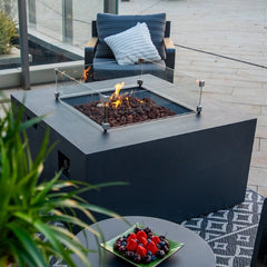 Elementi Plus OFG310 43-Inch Rocky Concrete Fire Table with Hidden Propane Tank