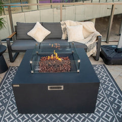 Elementi Plus OFG310 43-Inch Rocky Concrete Fire Table with Hidden Propane Tank