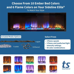 Touchstone 80036 50-Inch Sideline Elite Smart WiFi-Enabled Electric Fireplace (Alexa/Google Compatible)