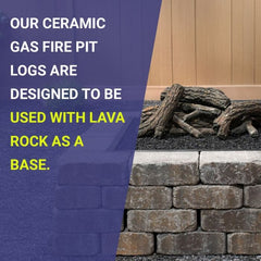 American Fire Glass Formation Creation Ceramic Country Oak Gas Fire Pit Logs, 9-Piece