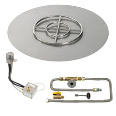 American Fire Glass Round Flat Pan with All Weather Electronic Ignition System