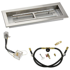 American Fire Glass Rectangular Drop-In Pan with All Weather Electronic Ignition System