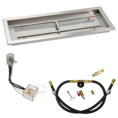 American Fire Glass Rectangular Drop-In Pan with All Weather Electronic Ignition System