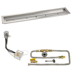 American Fire Glass Linear Channel Drop-In Pan with All Weather Electronic Ignition System