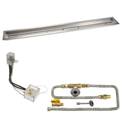 American Fire Glass Linear Channel Drop-In Pan with All Weather Electronic Ignition System