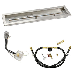 American Fire Glass Linear Channel Drop-In Pan with All Weather Electronic Ignition System