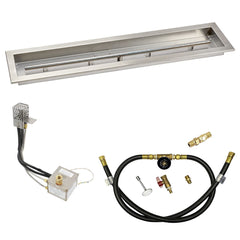 American Fire Glass Linear Channel Drop-In Pan with All Weather Electronic Ignition System