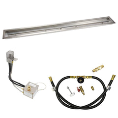 American Fire Glass Linear Channel Drop-In Pan with All Weather Electronic Ignition System